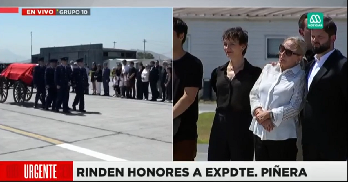 El gesto de Gabriel Boric con Cecilia Morel tras llegada de cuerpo de Piñera a Santiago