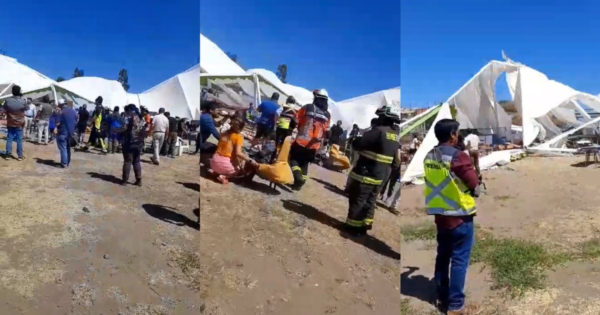 Registran caída de enorme carpa en feria gastronómica de Tomé: incidente dejó 14 lesionados