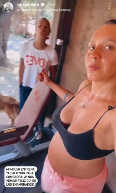 esposa de María Jimena Pereyra mostró su avanzado embarazo