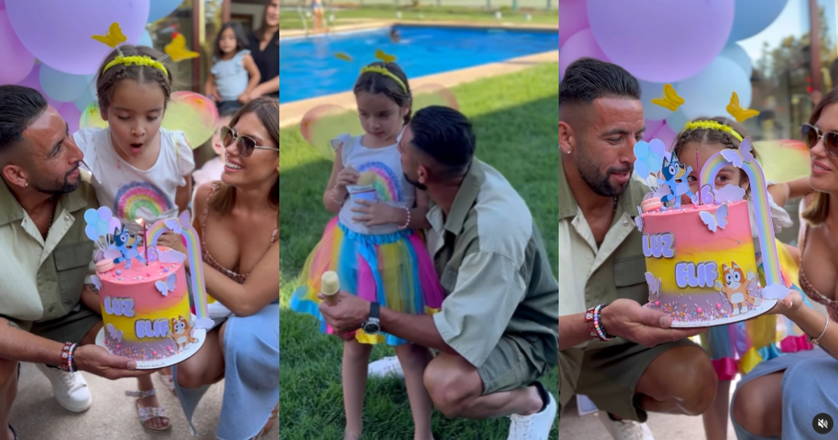 Gala Caldirola y Mauricio Isla celebraron juntos el cumpleaños de Luz Elif: “6 añitos y siento…”