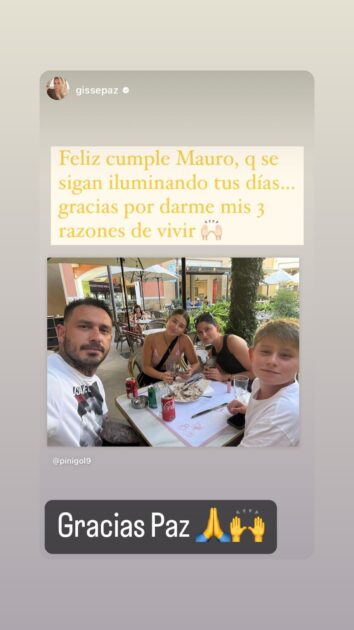 Gissella Gallardo dedicó afectuoso mensaje a Mauricio Pinilla en especial día