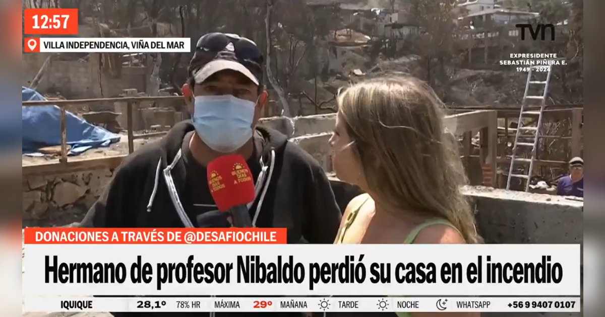 Edson Villegas contó cómo se encuentra hija del profesor Nibaldo: vivía con ella en casa que perdió