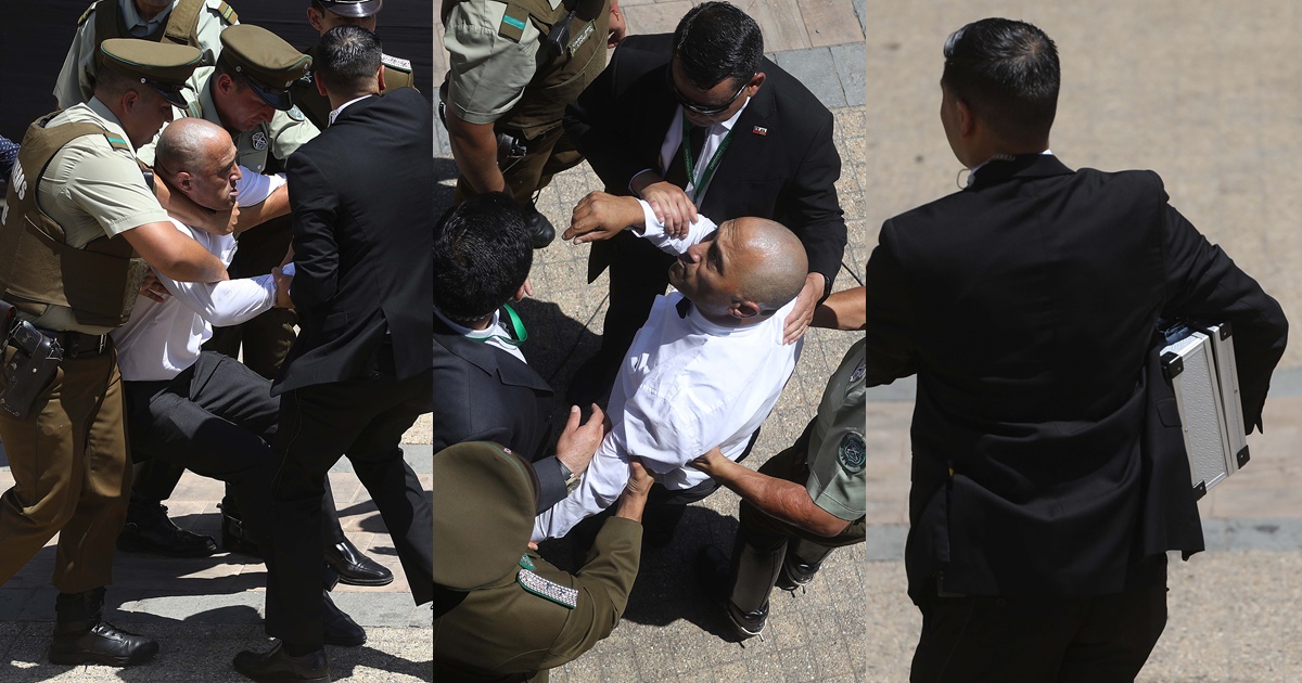 Hombre con un maletín saltó valla e irrumpió en pleno homenaje a Piñera: resultó detenido