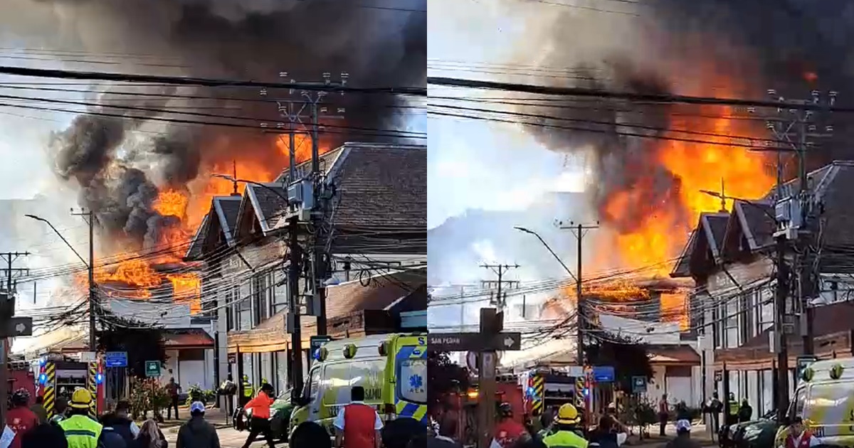 Imágenes muestran impactante incendio que afectó a locales de Puerto Varas: 4 personas estarían desaparecidas