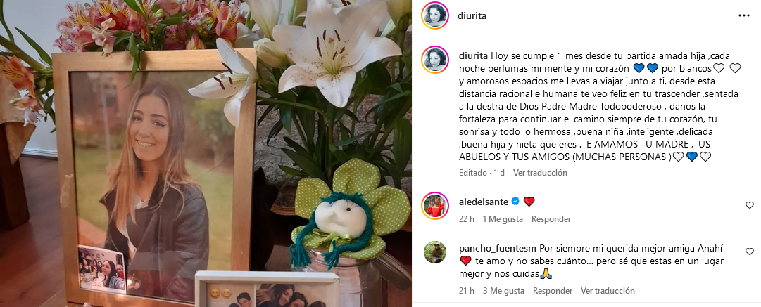 Madre de Anahí Espíndola conmovió con mensaje para su hija