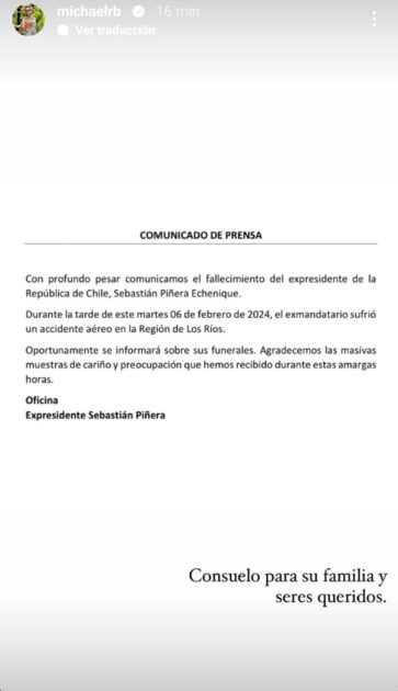 reacciones rostros de televisión tras muerte de Sebastián Piñera