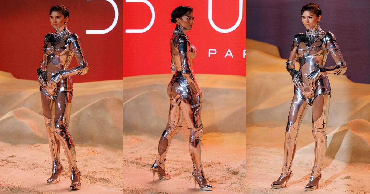 El detalle que pocos notaron del look robótico de Zendaya que la rompió en la premier de 'Dune 2'