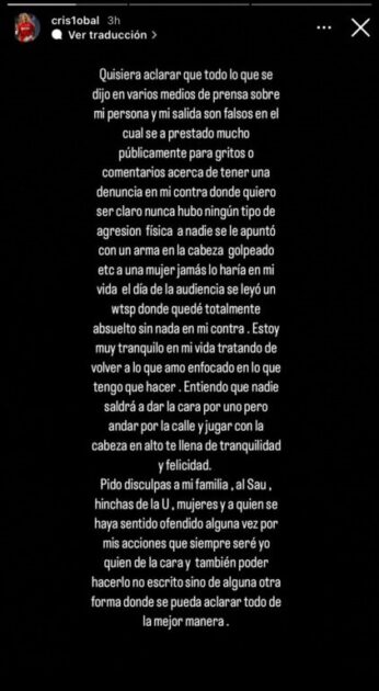 Cristóbal Campos habló de la denuncia por VIF en su contra