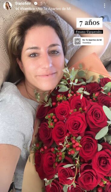 Juan Pablo Queraltó le regaló flores a Fran Sfeir en su aniversario de matrimonio