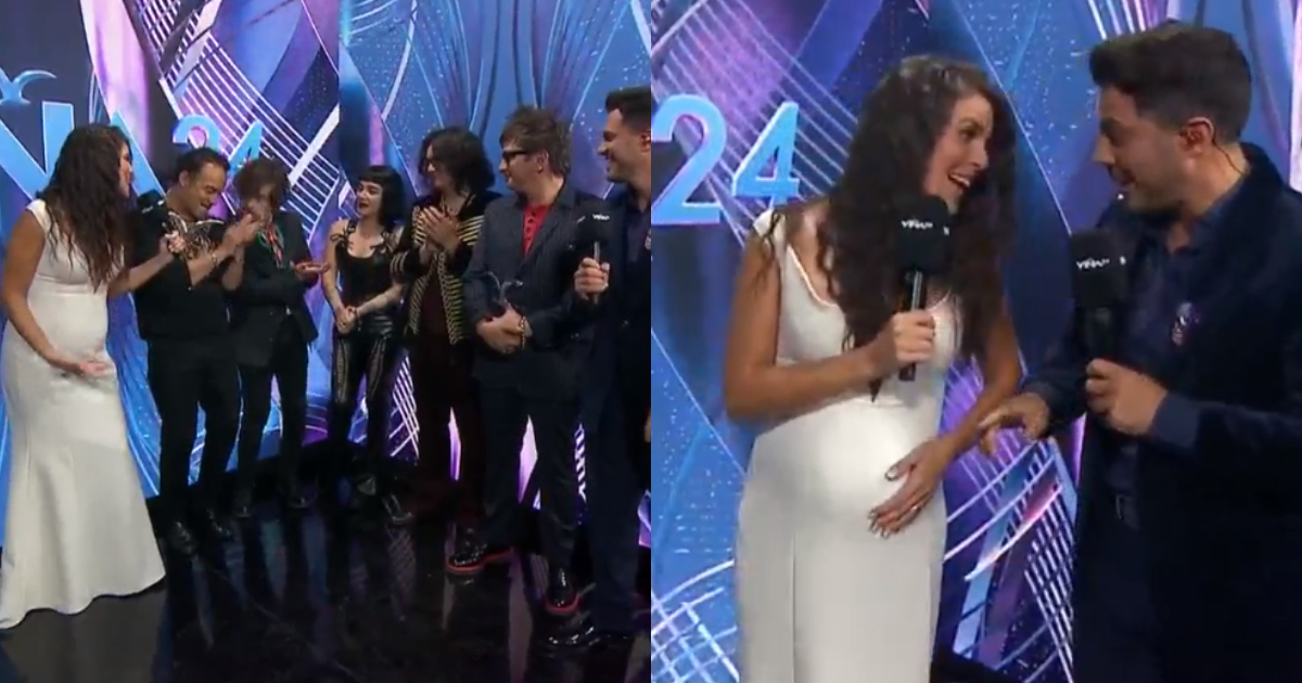 El lindo gesto de Los Bunkers con Natalia López en backstage de Viña 2024: “Bendijeron mi guaguita”
