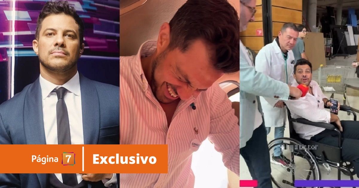 Simón Oliveros llegó en silla de ruedas al estudio del matinal de TVN tras sufrir dolorosa lesión