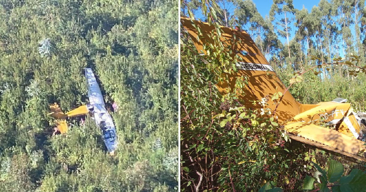 Avioneta capotó en Los Lagos: accidente dejó una persona fallecida y dos lesionados de gravedad