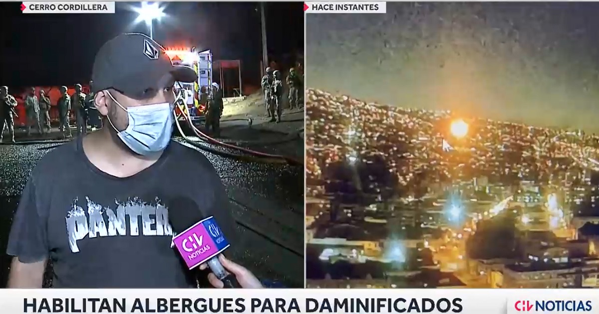Testigo aseguró ver caer bengala que inició incendio en Cerro Cordillera en Valparaíso