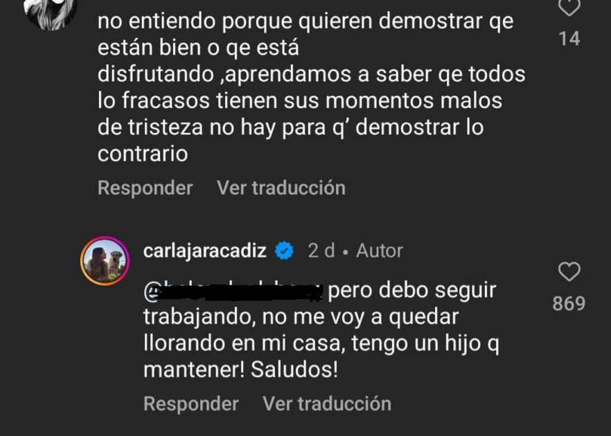 Carla Jara respondió a usuaria que la aconsejó tras quiebre con Francisco Kaminski