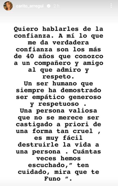 Carolina Arregui emitió declaración pública por querella en contra de Cristián Campos