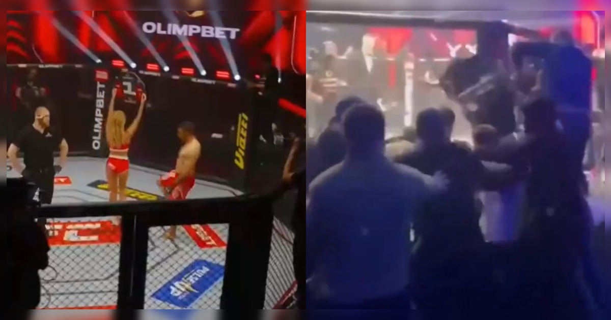 Luchador iraní de MMA agredió a mujer en medio del ring y recibió brutal golpiza del público