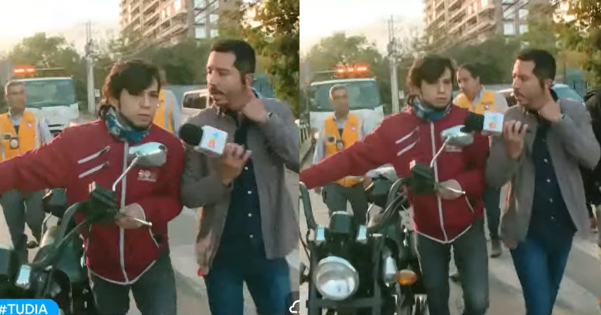 Periodista de Tu Día fue insultado en vivo por motorista furioso: 