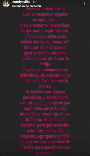 El desahogo de la madre de Tomás Bravo