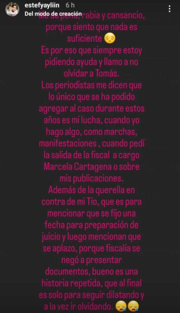 Madre de Tomás Bravo se desahogó en torno al caso de su hijo