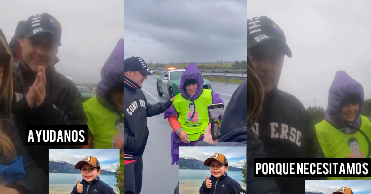 Paolo Meneguzzi tuvo emotivo encuentro con madre que camina desde Chiloé por su hijo Tomás