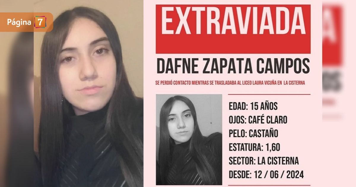 ¿Dónde está Dafne Zapata? Joven de 15 años desapareció hace 7 días camino al colegio en La Cisterna