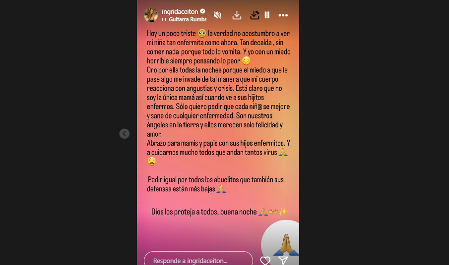 Ingrid Aceitó vivió complejo episodio