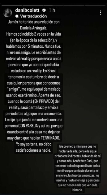 Daniela Colett le respondió a Daniela Aránguiz