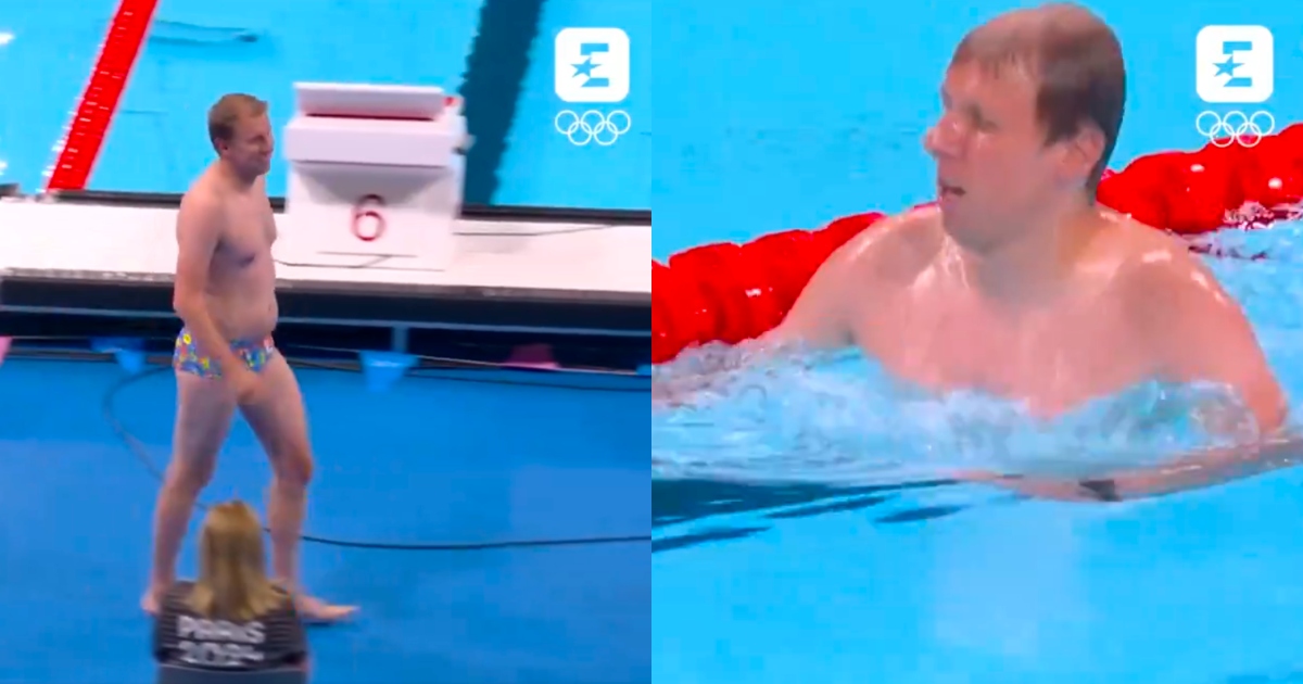 Nadador con llamativo traje de baño irrumpió en piscina de París 2024: no era competidor