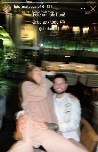 saludo de cumpleaños Luis Mateucci a Daniela Colett