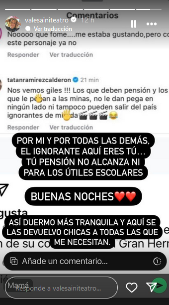 Valentina Saini reacciona a comentario de Sebastián Ramírez