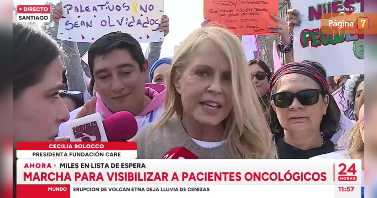 Cecilia Bolocco encabeza marcha en Santiago y pide que el cáncer vuelva a ser prioridad nacional