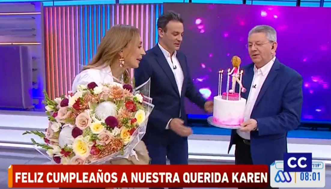 Karen Doggenweiler recibió sorpresa de cumpleaños en Mucho Gusto: Neme le envió pícaro deseo