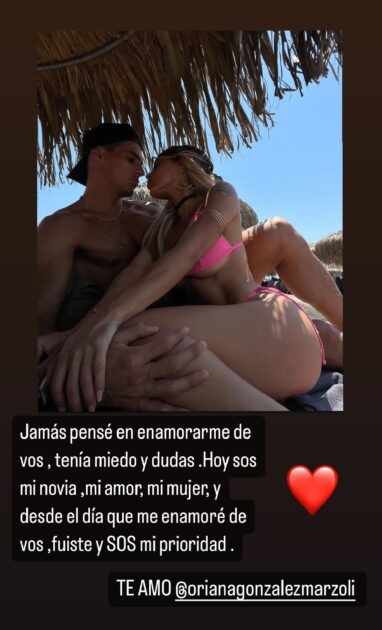 Intenso mensaje de Facundo a Oriana fuera de Ganar o Servir