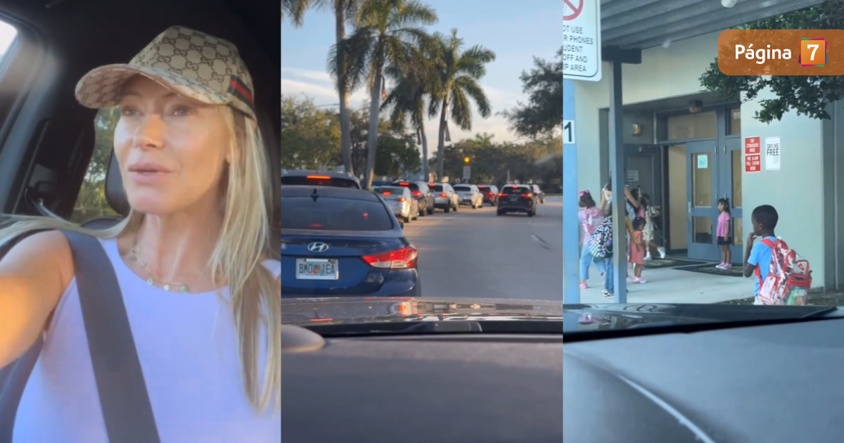 Marcela Vacarezza registró llegada de Benjamín a su primer día de clases: 