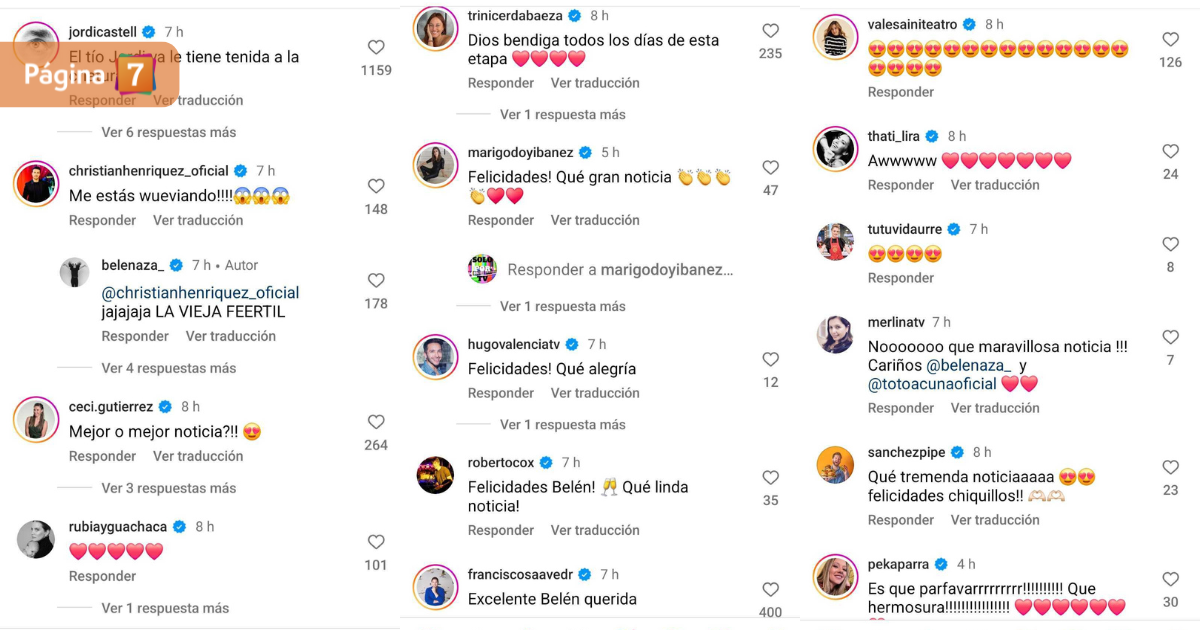 De María Luisa Godoy a Roberto Cox: los mensajes de famosos a Belén Mora tras anuncio de embarazo