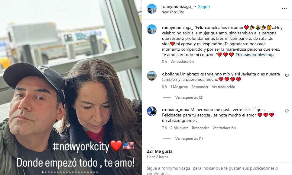 Ronny Dance sorprendió con romántica dedicatoria para su pareja: "Eres mi compañera de ruta"