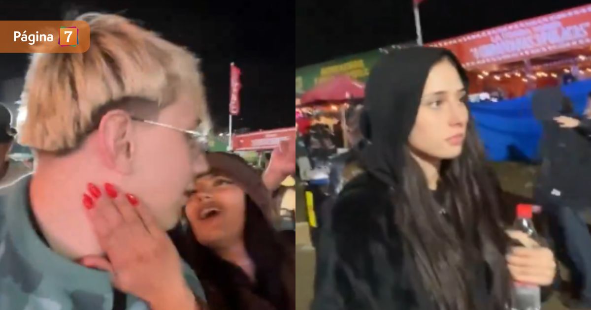 El osado gesto de chilena que incomodó a streamer argentino en fonda: su polola reaccionó furiosa