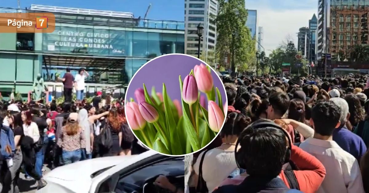 Entrega de tulipanes generó caos en Las Condes: hubo cierre de estaciones de Metro y calles cortadas