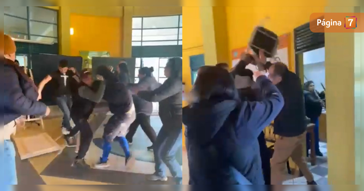 Registran brutal pelea entre apoderados en liceo de Quilpué: habían sido citados por riña de alumnos
