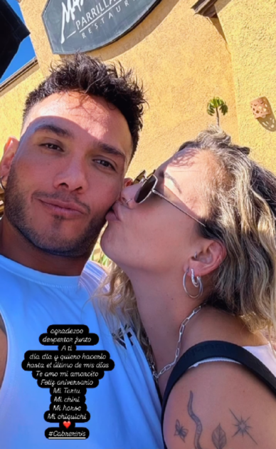 La romántica dedicatoria de Titi Magrini a Iván Cabrera por su aniversario