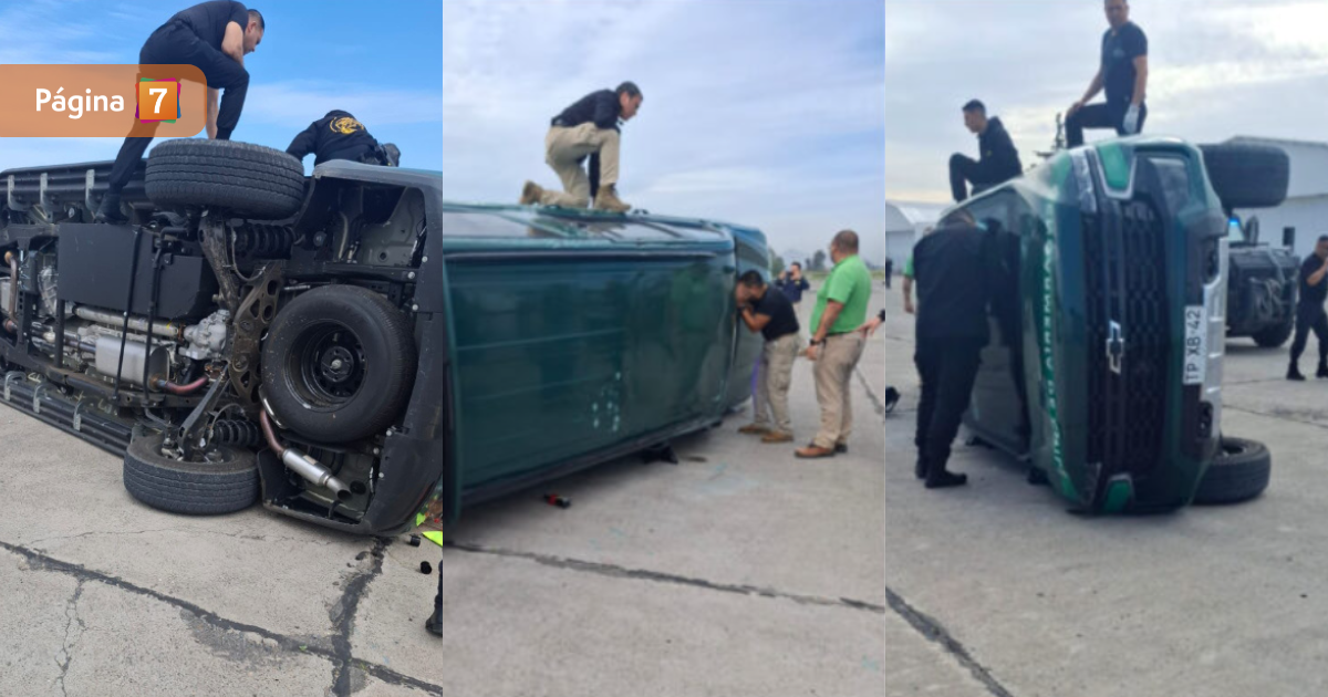 Gendarmes volcaron durante instrucción de práctica en Cerrillos: vehículo blindado estaba nuevo