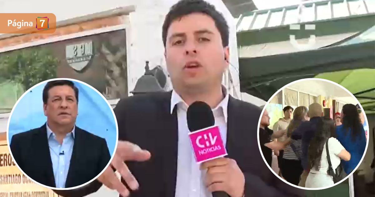 Periodista de CHV fue sorprendido en vivo con pelea entre mujeres en fila de votación en Pudahuel