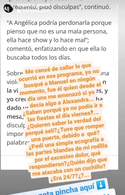 Angélica Sepúlveda contó su verdad tras declaraciones de Manuel Napoli en panel de Gran Hermano 