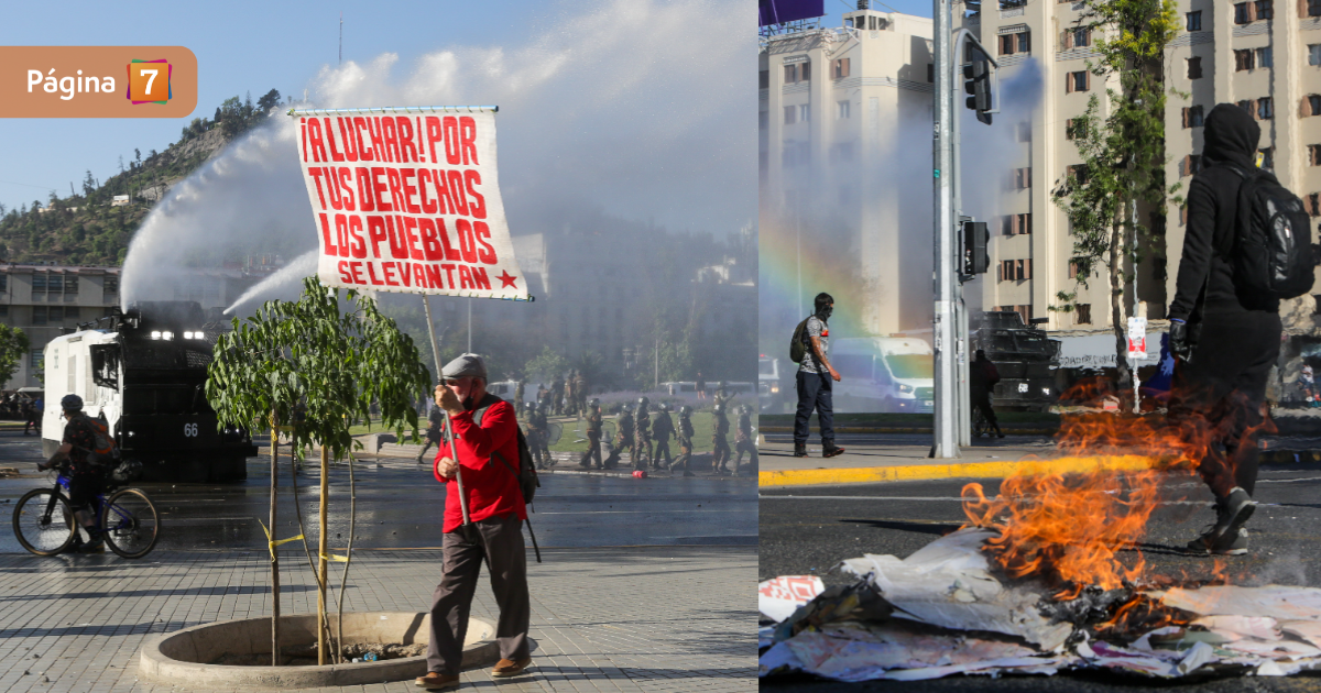 Barricadas, cortes de tránsito y 3 detenidos dejó aniversario del estallido social en Santiago