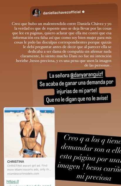 Daniela Aránguiz le respondió a Daniella Chávez