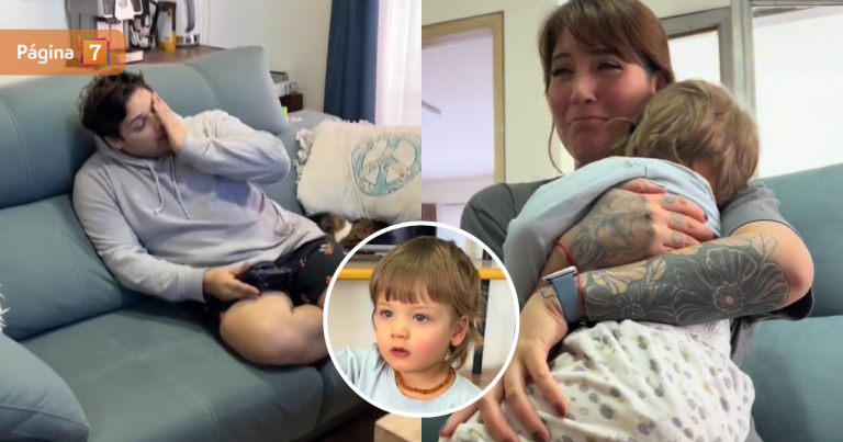 Registran reacción de bebé al ver a su papá sin barba por primera vez: 