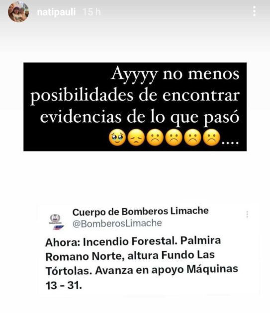 Nieta de María Elcira Contreras lamentó incendio en Fundo Las Tórtolas