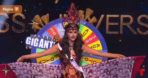 Emilia Dides modeló su traje típico en preliminar del Miss Universo