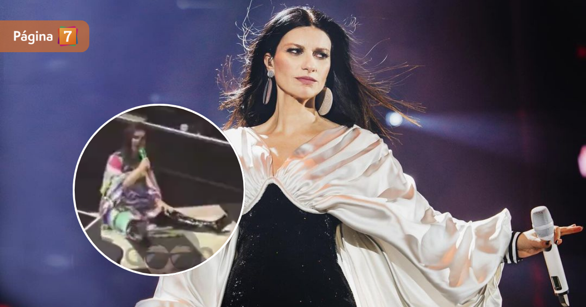 Laura Pausini sufrió “aparatosa” caída en medio de show: vestuario le jugó una mala pasada