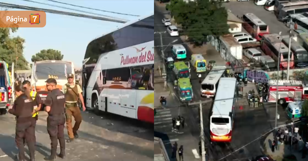 18 heridos y conductores quedaron atrapados: grave colisión entre dos buses en Estación Central